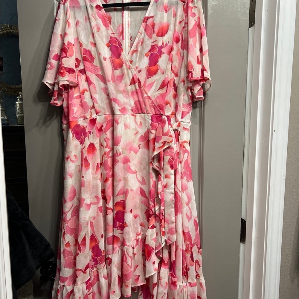 Floral Pink Wrap Dress